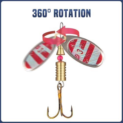 YPWUE Rooster Tail Fishing Lures – Inline Spinner Baits Kit for Trout, Bass & Salmon – Effective in Freshwater, Streams & ...