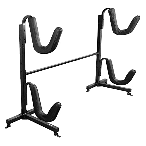 GREAT WORKING TOOLS Kayak Rack - Double Kayak Stand, Heavy Duty Paddleboard and Kayak Accessories, Freestanding or Floor M...