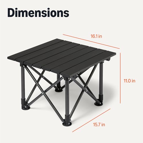 Amazon Basics Camping Table, Small, Folding, Camping Essentials, Black