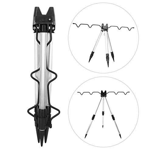 Aluminum Alloy Mini Fishing Rod Tripod, Ultralight Portable Design, Aluminum Fishing Rod Bracket, Easily Foldable and Dura...