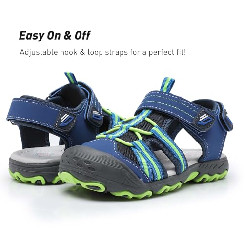 Ahannie Boys Girls Outdoor Sport Sandals,Kids Closed Toe Beach Sandals, Toddler Summer Shoes