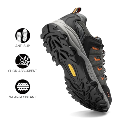 NORTIV 8 Men's Waterproof Hiking Shoes Leather Low-Top Hiking Shoes for Outdoor Trailing Trekking Camping Walking Quest