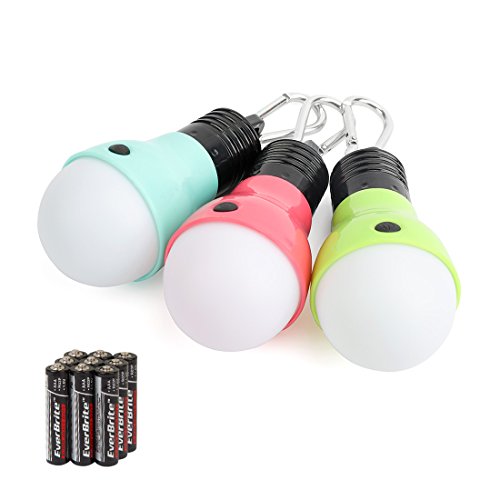 EverBrite 3-Pack Camping Lights - 3 Lighting Modes, Outdoor Portable LED Bulbs Ideal for Kids’ Adventure Activities, Campi...