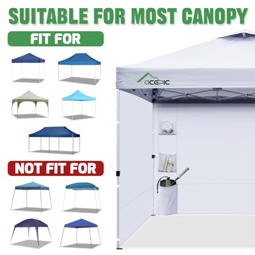 Acepic Instant Canopy Sidewalls 10x10 FT for Pop Up Canopy, Waterproof and UV Protection, 300D Polyester Canopy Walls with...