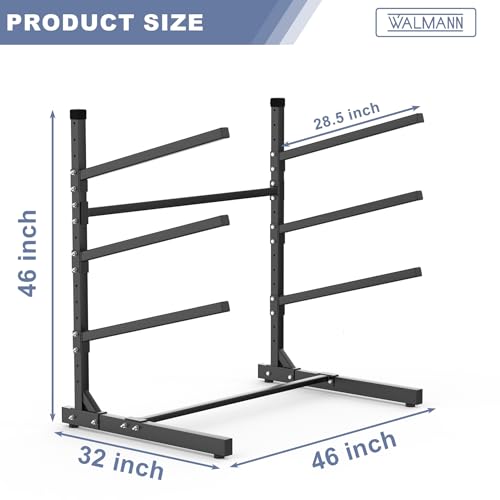 WALMANN Garage Kayak Rack, Heavy-Duty Metal Kayak Storage Rack Adjustable Freestanding Kayak Stand