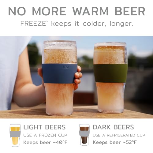 Host Freeze, Frozen Mugs, Freezable Pint Set, Beer Keep Your Drinks Cold, Double Walled Insulated Glasses, Tumbler for Ice...