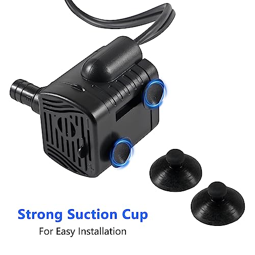 2Pcs 3W Mini Submersible Water Pump 50GPH Small Fountain Pump for Aquarium Fish Tank Fountain Hydroponics Water Feature, I...
