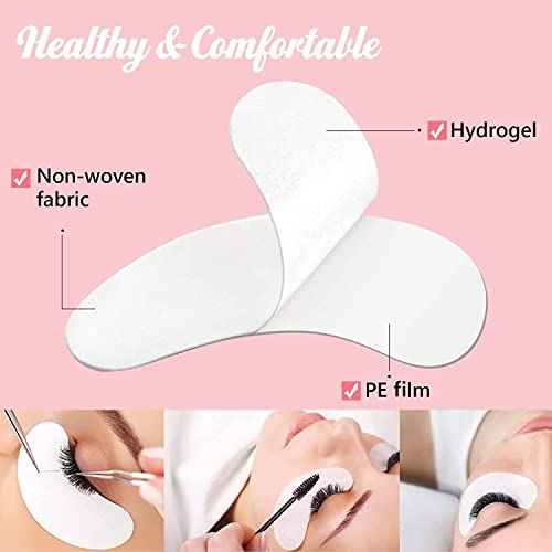 100 Pairs GreenLife Natural Hydrogel Eye Gel Pads - Collagen and Aloe Vera Patches for Under Eyes - Eyelash Extension Kit