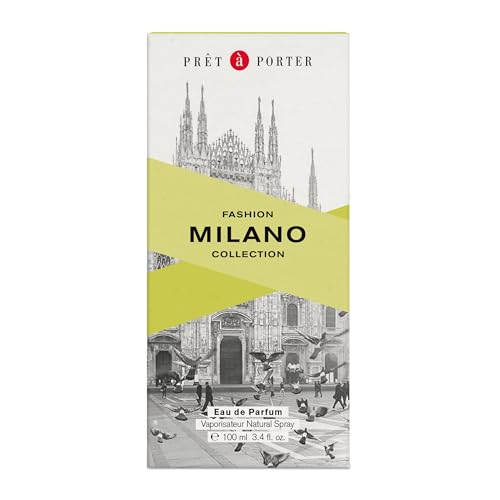 Pret à Porter City Collection Milan Eau de Parfum 3.4 fl oz (Pack of 1), Notes of Bergamot, Orange, and Vanilla, Women's Fragrance, Long Lasting, Everyday Fragrance, Travel Size