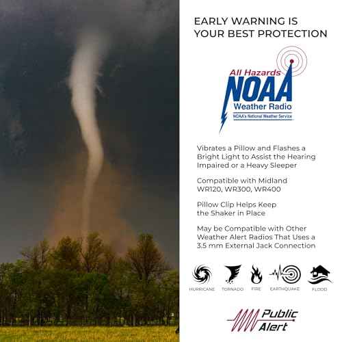 Midland ? SBNDL NOAA Weather Alert Radios Accessories ? STR180 Strobe Light and SHKR100 Pillow Shaker with Y Cable ? Visual and Textile Emergency Alert Notification for Deaf and Hard of Hearing