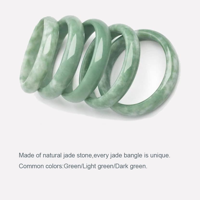 Zimlove Jade Bangle Bracelet for Women, Green 60mm, Classical Retro Chinese Style, Gift Box Included