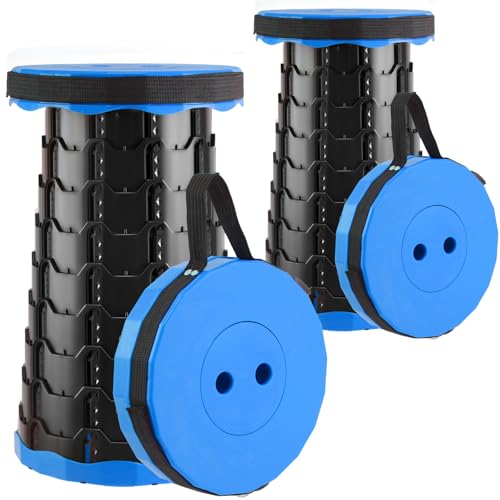 Doseno Upgraded Foldable Stool Thickened Set of 2, Portable Collapsible Stool Retractable Stool, Foldable Portable Collaps...