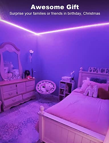 DAYBETTER Smart RGB Led Strip Lights, 100ft Led Lights for Bedroom with App Control, Multicolor Changing Led Light Strips ...