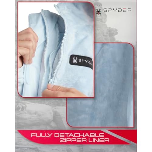 Spyder Womens Ski Jacket - Faux Fur Lined Insulated 3 in 1 Puffer Jacket - Reversible Quilted Winter Coats for Women