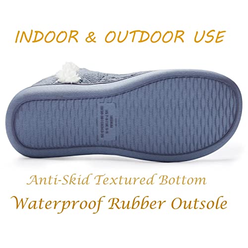 NineCiFun Women's Fuzzy Winter Bootie Slippers Knitted Ankle Boots Slippers Warm House Shoes Outdoor Indoor with Plush Fur...