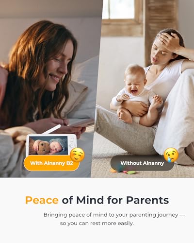 ARENTI Baby Monitor 2 Cameras, Smart Baby Camera with 5-Inch Wireless Display, Super Night Vision, Temperature Sensor, Sound Detection, Auto Motion Tracking, 2-Way Audio, VOX Mode(B2 Set)