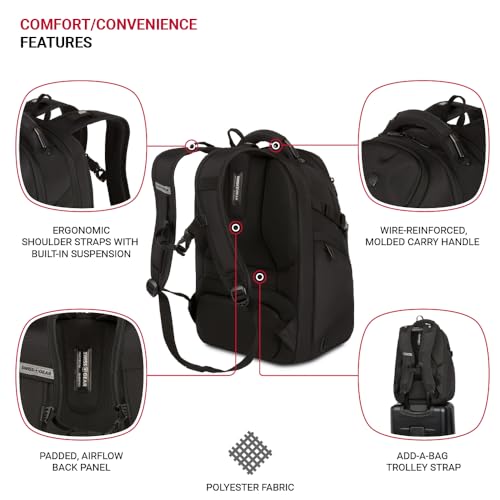 SwissGear Endure ScanSmart 17" Laptop Backpack – Reflective Tech Backpack with ScanSmart Compartment – Multiple Organizer ...