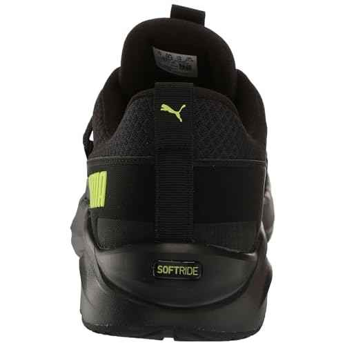 PUMA Mens Softride One4all Cross Trainer, Mens Black-Lime Pow-Cool Dark Gray, 8