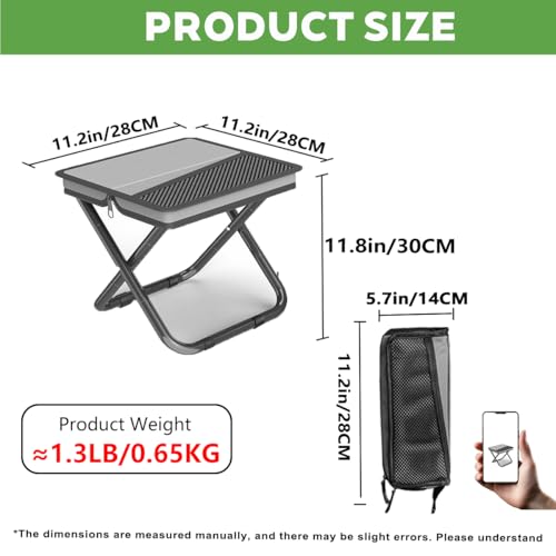 2-in-1 Collapsible Camping Stool & Sling Bag / 220LB Load Capacity Folding Portable Fishing Stool/Collapsible Stool for Ca...