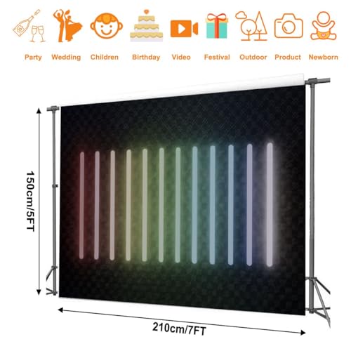 Photography Backdrop Photography Background Neon Glow Stick Different Bright Colors Dark Transparent neon Light for Photos...