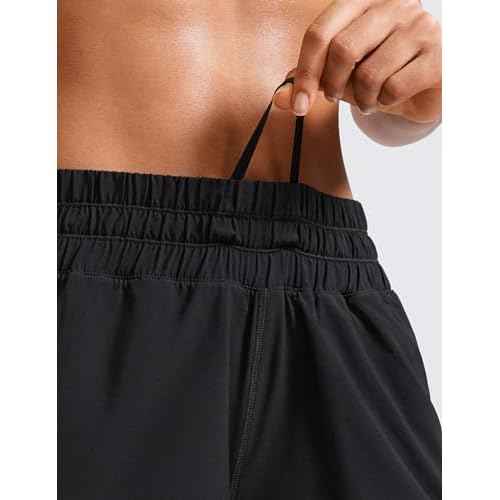 CRZ YOGA Dolphin Athletic Shorts for Women 5" - High Waisted Quick Dry for Running Workout Gym Track with Zip Pocket