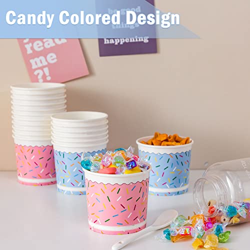 Lamosi Ice Cream Bowls Disposable - 100 Count - 11 oz Paper Ice Cream Sundae Cups, Party Supplies Food Containers for Dess...