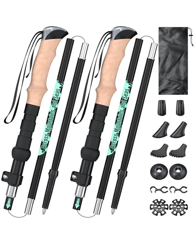 Trekking Poles for Hiking I Carbon or Aluminum Hiking Poles Ultra Lightweight I Adjustable Trekking Poles for Women and Me...