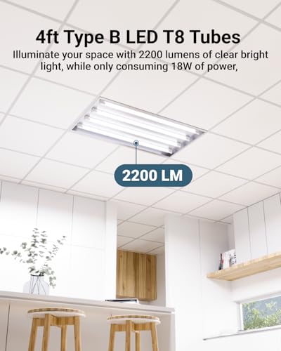 Sunco 30 Pack T8 LED Bulbs 4 Foot, Tube Light Bulbs Ballast Bypass, 48 Inch Fluorescent Replacement, 2200 LM, 18W, 6000K D...