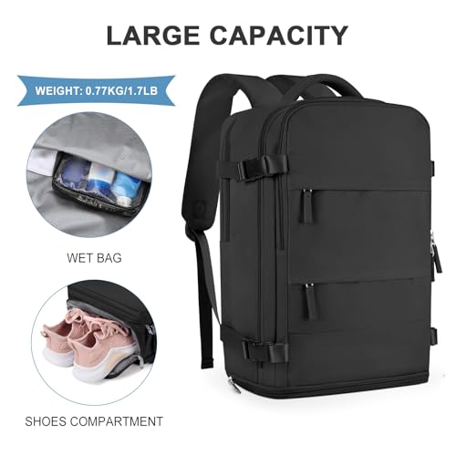 coowoz Travel Backpack For Women Men,Carry On Backpack,Hiking Backpack Waterproof Outdoor Sports Rucksack Casual Daypack T...