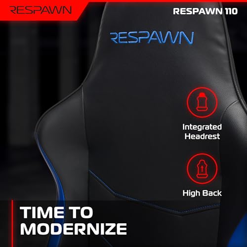 Respawn 110 Ergonomic Gaming Chair - Reclining Office Video Game Swivel Chair with Lumbar Support, Headrest, Heavy Duty, H...