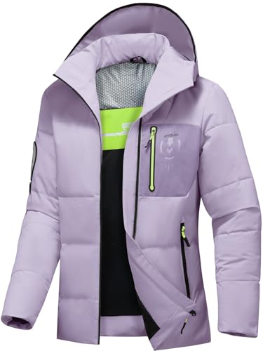 Jsslaik Women's Insulated Jacket Windproof Waterproof Thermal Hooded Ski Snowboard Coat with Multiple Pockets