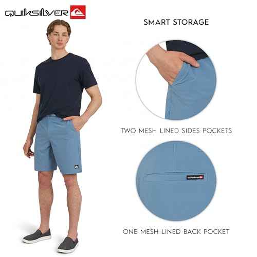 Quiksilver Mens Regular Fit Fixed Waist Water Friendly Active Hybrid Shorts