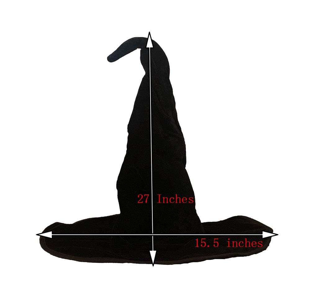 Bcaseruy Large Wicked Witch Hat for Women Black Halloween Party Masquerade Cosplay Costume Accessory Adult