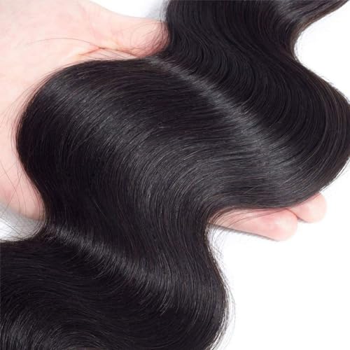 Aomllute Body Wave Bundles Human Hair 12A Grade Brazilian Human Hair Bundles Body Wave One Bundle Only 100% Unprocessed Weave Bundles Human Hair Natural Black (32 Inch)