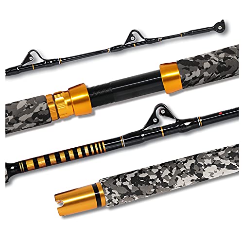 Fiblink 1-Piece Saltwater Offshore Trolling Rod 6-Feet Big Game Rod Conventional Boat Fishing Pole