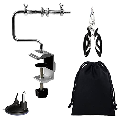 Fishing Line Winder Spooler Machine Spinning Reel Spool Spooling Station System with C-Clamp and Suction Cup Adjustable fo...