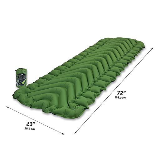 KLYMIT Static V Lightweight Inflatable Sleeping Pad | Comfortable, Lightweight, Easy to Inflate Portable Air Bed Mattress ...