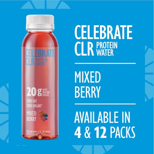 Celebrate Vitamins Celebrate CLR Whey Isolate Protein Water, Mixed Berry - 20g Protein, Ready to Drink - Gluten Free and S...