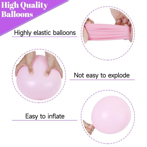 68Pcs Pink and Purple Balloons 12 Inch Metallic Purple Pink Latex Balloon Confetti ballons with Ribbons Party Balloons for...