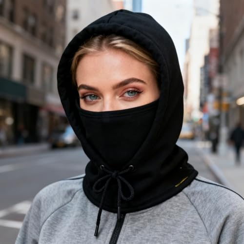1PC All-Season Thermal Balaclava Fleece Windproof Face Mask with Neck Gaiter Cold-Weather for Skiing Motorcycle Hiking