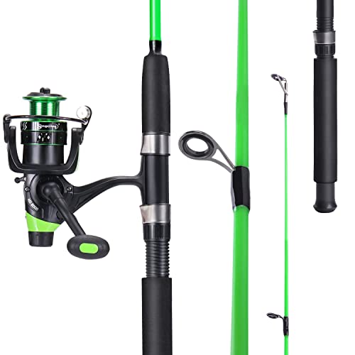 Sougayilang Catfish Fishing Rod and Reel Combo, 2-Piece Spinning Combo, Durable Graphite & Glass Blanks Fishing Pole for C...
