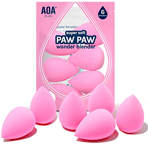 AOA Studio Collection makeup Sponge Set Latex Free and High-definition Set of 6 makeup Wonder blender For Powder Cream and...
