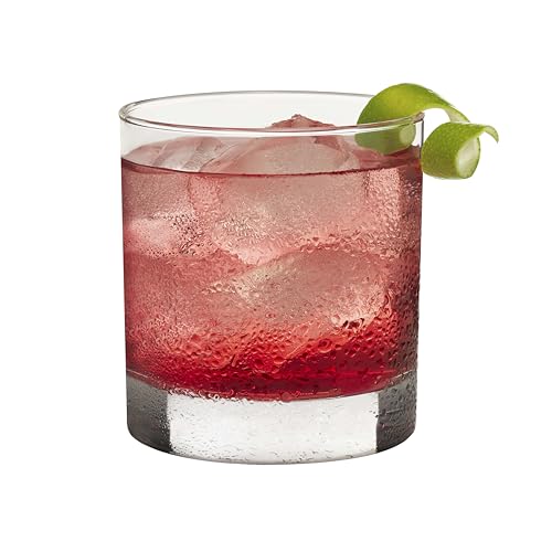Libbey 917CD Heavy Base Rocks Glasses Set of 12, Rocks Glass Cups with Simple Lines, Elegant Old Fashioned Glass Set for W...