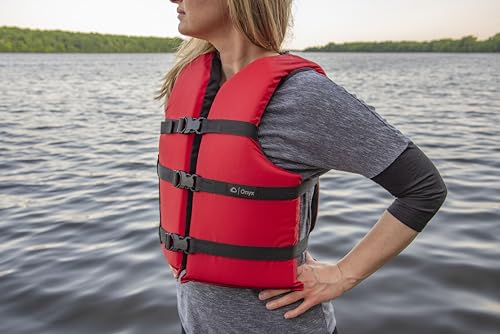 Onyx General Purpose Life Vest, Adult Universal (4-Pack),Red - Blue,30-52-Inch Chest, persons over 90-Pounds., universal