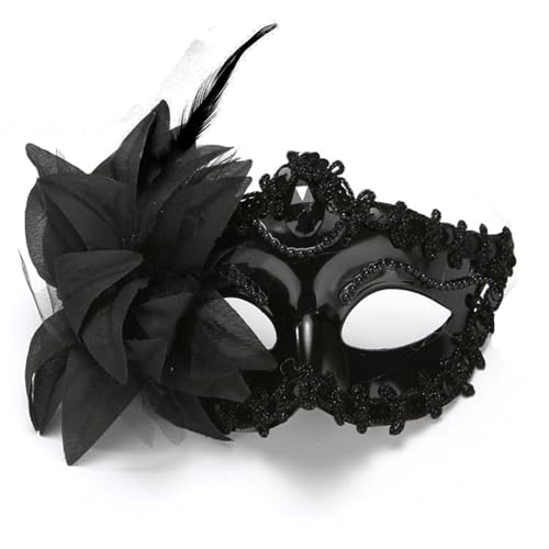 Masquerade Mask for Women Venetian Halloween Carnival Masks for Party Prom Ball (Black)