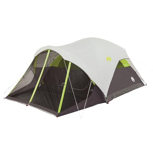 Coleman Steel Creek 6-Person Tent with Screened Porch & Integrated Rainfly, Weatherproof Tent with Screen Room Sets Up in ...