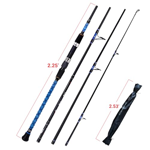 Fiblink Surf Spinning Fishing Rod Carbon Travel Surf Rod 2 Piece/3 Piece/4 Piece Spinning Fishing Rod 9'/10'/11'/12'/15'