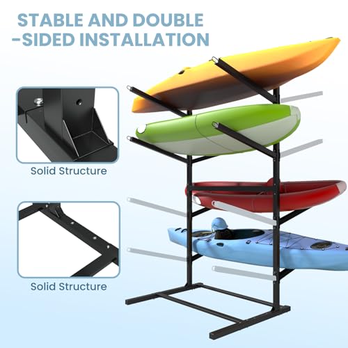 BBTEQEKN Kayak Storage Rack, Heavy Duty Kayak Racks for Garage and Outdoor Storage, for Kayak, Canoe, Surfboard, Paddleboard
