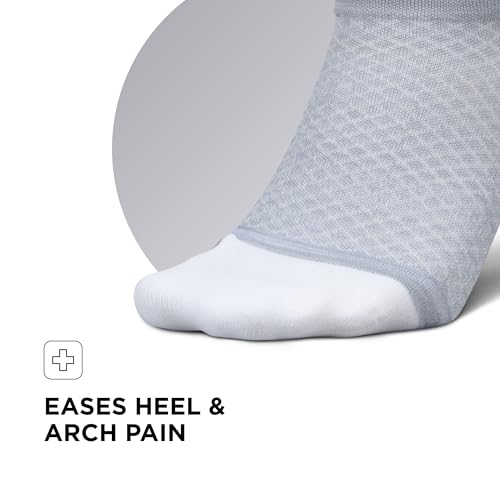 Feetures Plantar Fasciitis Relief Sock Light Cushion No Show Tab - Targeted Compression Sock for Women & Men