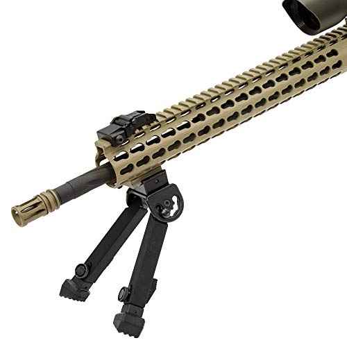 UTG Rubber Armored Full Metal QD Bipod, Height 6.0"- 8.5", Black